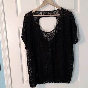 Torrid size 2 black lace keyhole back top